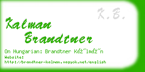 kalman brandtner business card